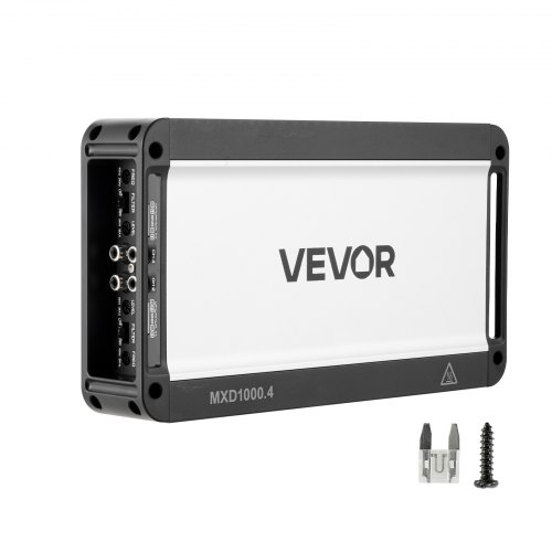 VEVOR Bilstereoförstärkare, 4-kanalig bryggkopplingsbar bilförstärkare, flerkanalig klass D stereoförstärkare, max. 4 x 500W vid 4 ohm / 4 x 1000W vid 2 ohm, hög effekt, för stadsjeepar, pickuper och terrängfordon