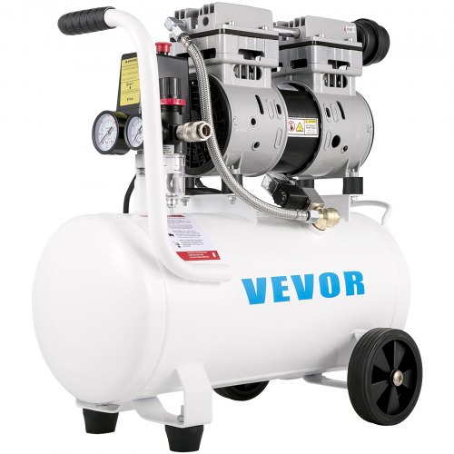 VEVOR luftkompressor 5,5 gallon, bärbar luftkompressor 1 hk, oljefri luftkompressor ståltank 750W, pannkaka luftkompressor 115 PSI, ultratyst kompressor för hemreparation, däckpumpning