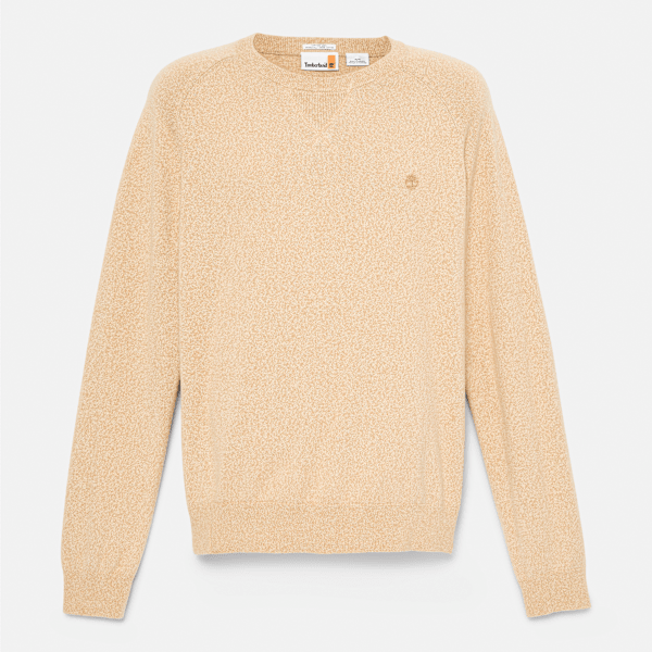 Timberland - Maglione Girocollo in Cotone con Maniche Raglan Williams River da Uomo in beige, Uomo, beige, Taglia: L
