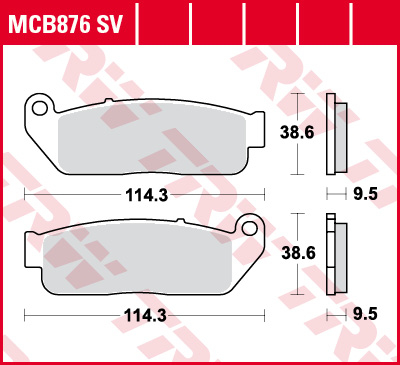 TRW Brake pads, and shoes for motorcycles, MCB876SV Sinter street