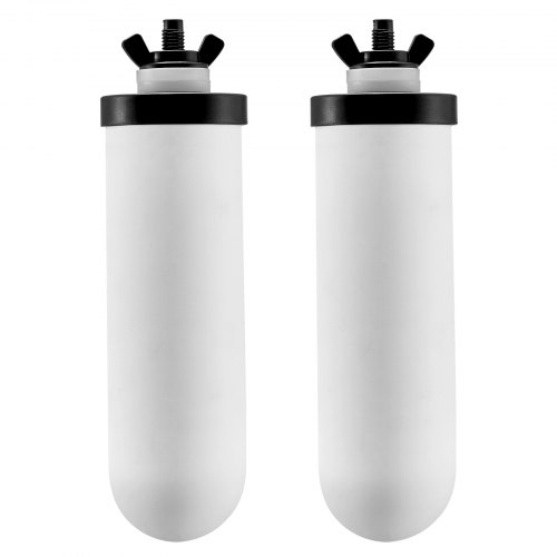 VEVOR vattenfilterutbyte, reningselement, keramiska reservfilter, lättbytbart vattenfilter, gravitationsvattenfiltersystem, kompatibelt med de flesta märken, 2-pack, vit