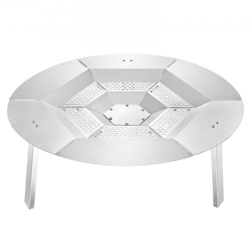 VEVOR Eldstadsvärmeavvisare för Solo Stove Yukon, 685,8 mm rund eldstad för vedeldad eldstad, värmespridare i 304 rostfritt stål, avtagbart brännarlock Campingtillbehör