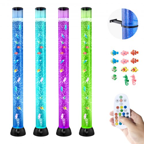 VEVOR Bubbelrörslampa 16 färger 120 cm sensorisk akvarielampa för lindring och lugn