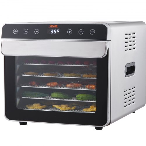 VEVOR 6-brickor mattorkmaskin rostfritt stål 700W torkning av jerky frukt