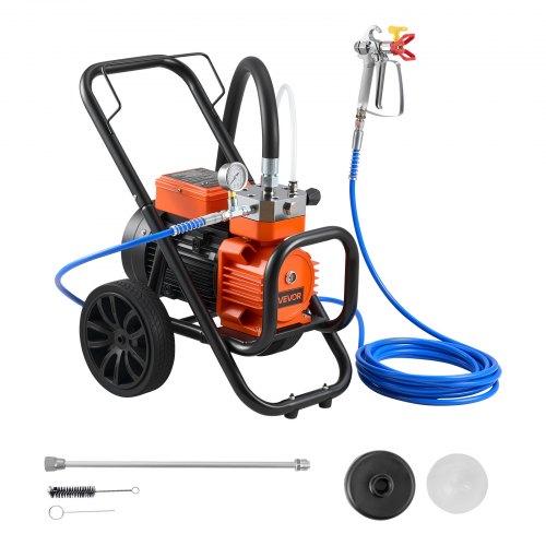 VEVOR membranspruta med högtrycksmotor, 2000 W effektiv vagnspruta med högtrycksmotor, 3300 psi högt tryck, med förlängningsstång, rengöringsnål och borste, för sprutning inomhus och utomhus