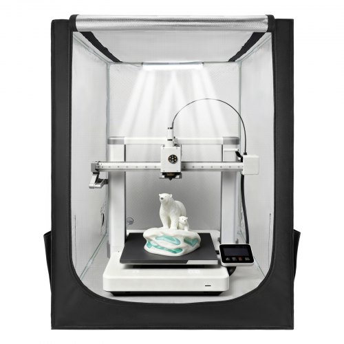 VEVOR Carcasa para Impresora 3D, 70 x 75 x 90 cm, Cubierta Protectora Antipolvo e Impermeable con Temperatura Constante e Iluminación LED, para los Modelos más Comunes de Creality/ELEGOO/Anycubic