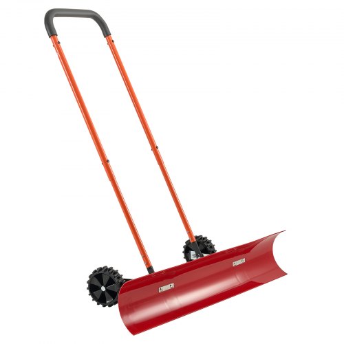 VEVOR Pala Quitanieves de 96 cm con Ruedas, Hoja Angular Bidireccional y Mango Ajustable de 90°, Pala de Plástico para Invierno, Herramienta Portátil para Quitar Nieve en Carreteras y Jardines