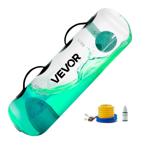 VEVOR Bolsa de Agua con Pesas para Entrenamiento, 22,7 kg, Ajustable, Portátil, para Estabilidad, Fitness y Ejercicio de Cuerpo Completo, a Entrenamiento de Fuerza, Transparente, Φ 200 x 820 mm