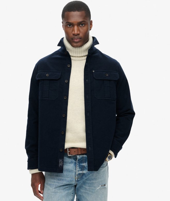 Superdry Herren Marineblau Hemdjacke, Größe: Xxl - Größe: Xxl