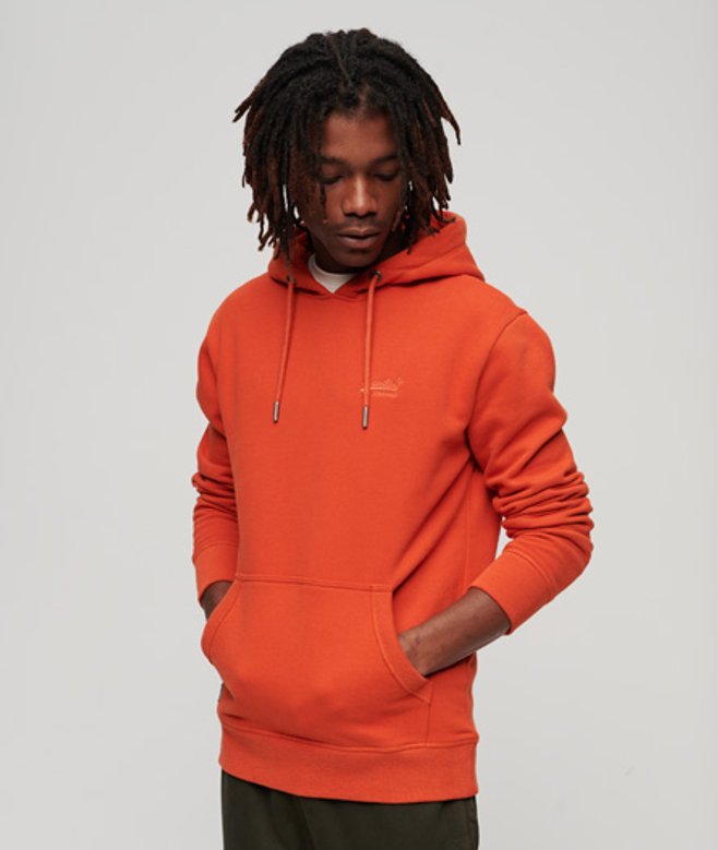Superdry Men's Essential Hoodie mit Logo Orange - Größe: XL