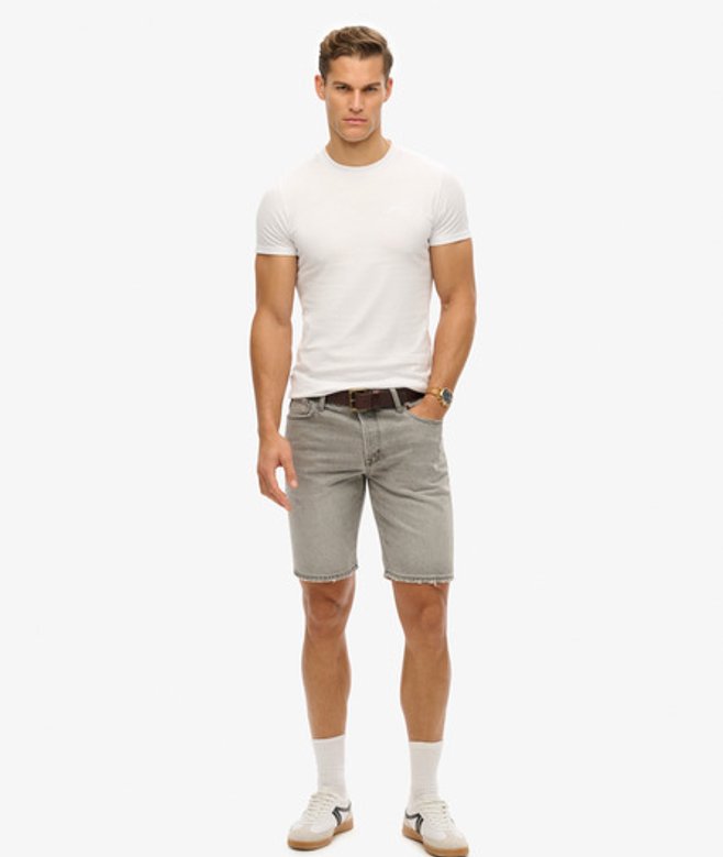 Superdry Herren Vintage Straight Shorts Dunkelgrau - Größe: 30