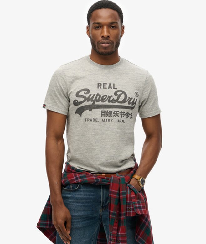 Superdry Herren Vintage Logo T-shirt Grau - Größe: Xxl