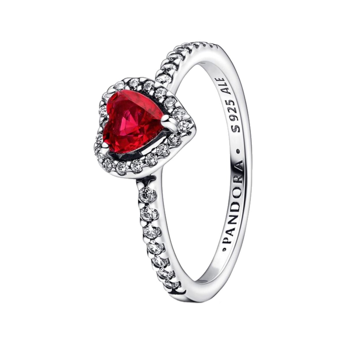 Pandora Ringe Leuchtend roter, abgestufter Herzring 198421C02