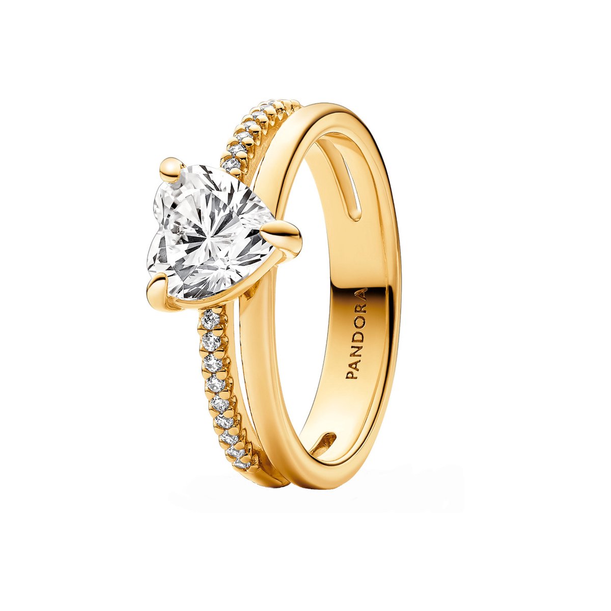 Pandora Ringe Doppelband-Herzring 163100C01