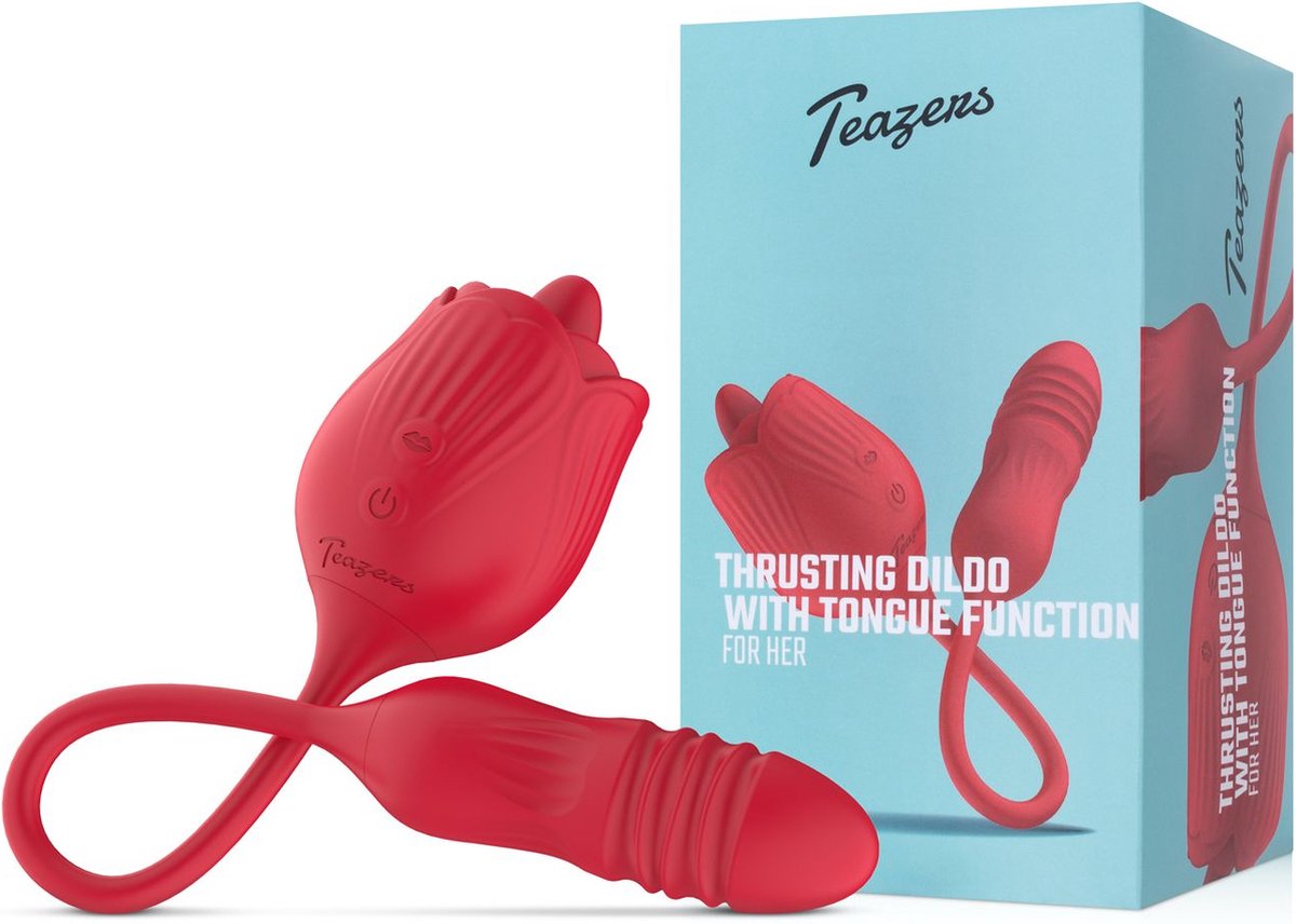 Edc Intimwohlbefinden Teazers Rose Vibrator with Thrusting Dildo