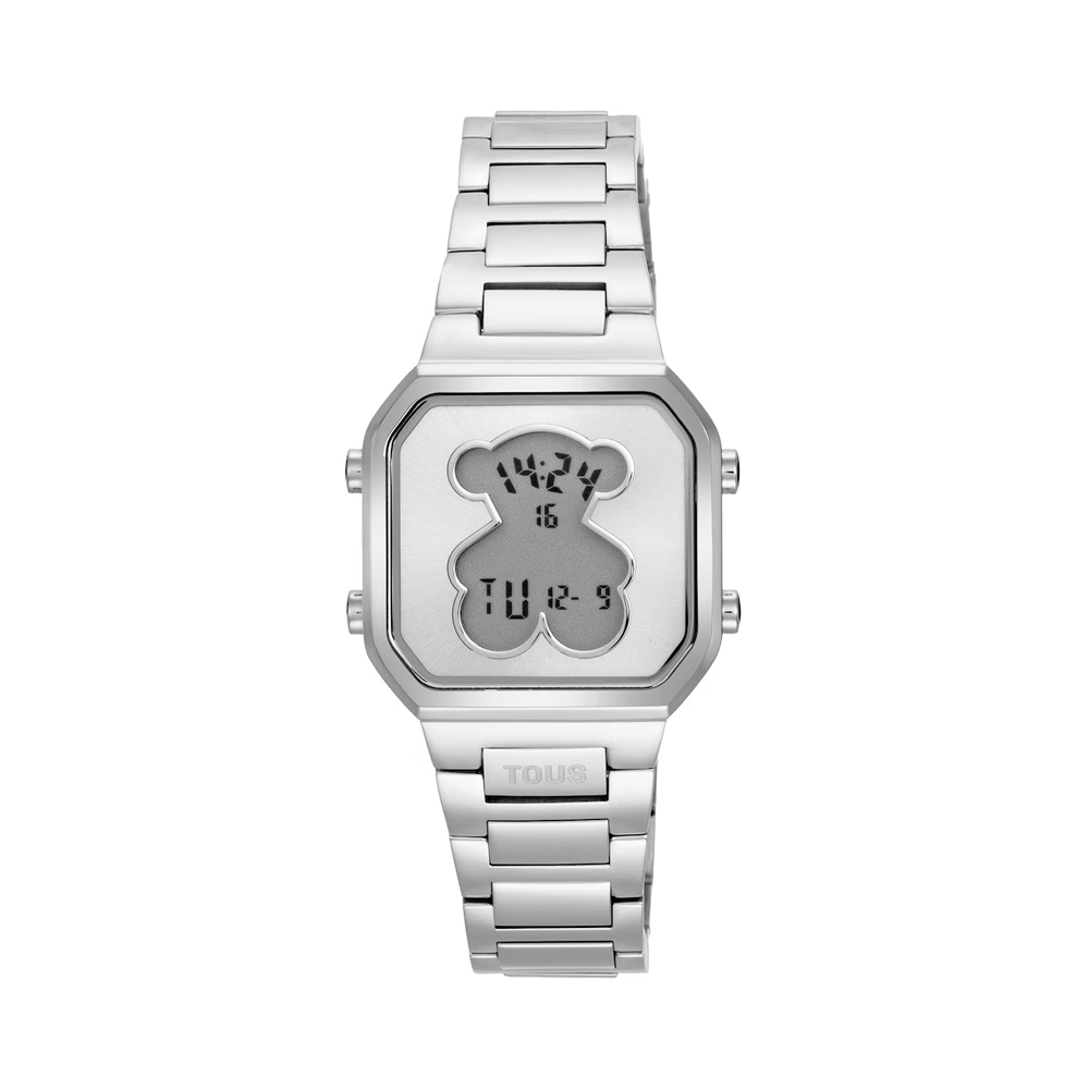 Tous Damenuhren D-BEAR MINI Digitaluhr mit Stahlarmband