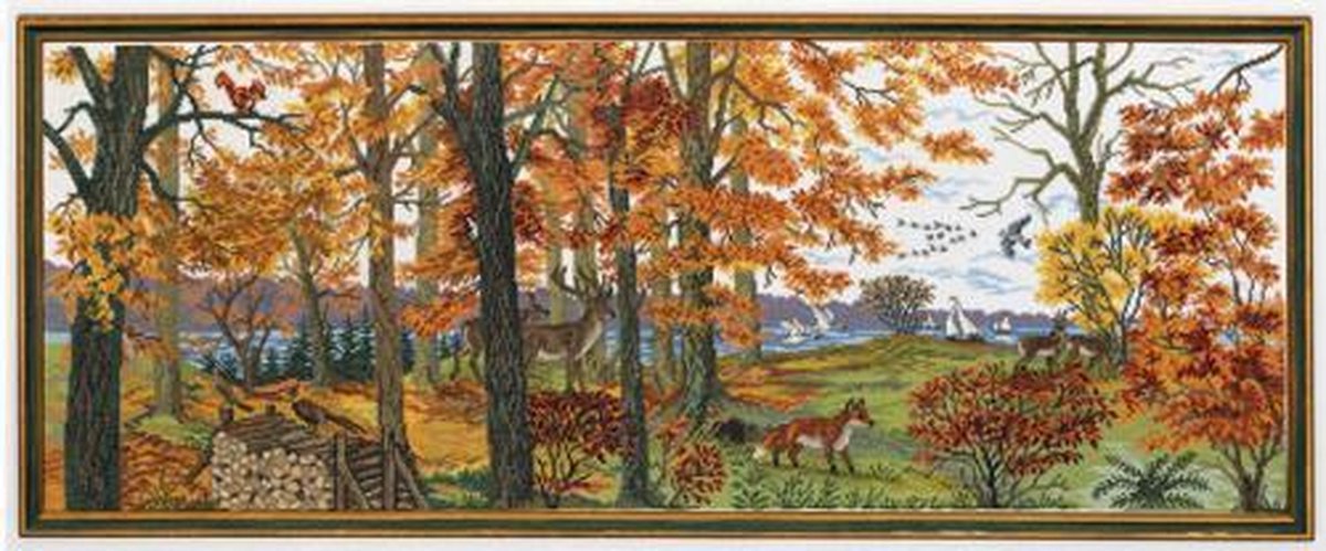 Bild Herbstwald Leinen