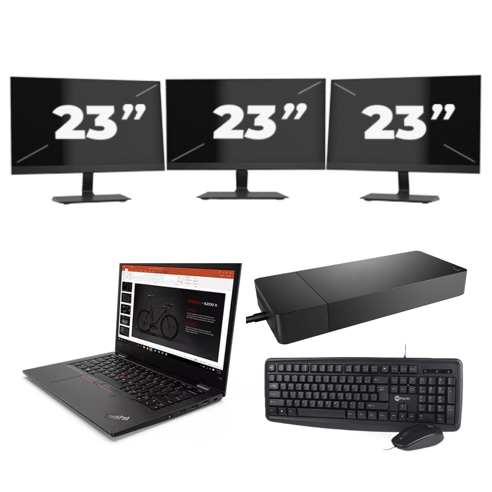 Lenovo ThinkPad L13 G2 - Intel Core i3-11. Generation - 13 Zoll - 8GB RAM - 256GB SSD - Windows 11 Home + 3x 23 Zoll Monitor