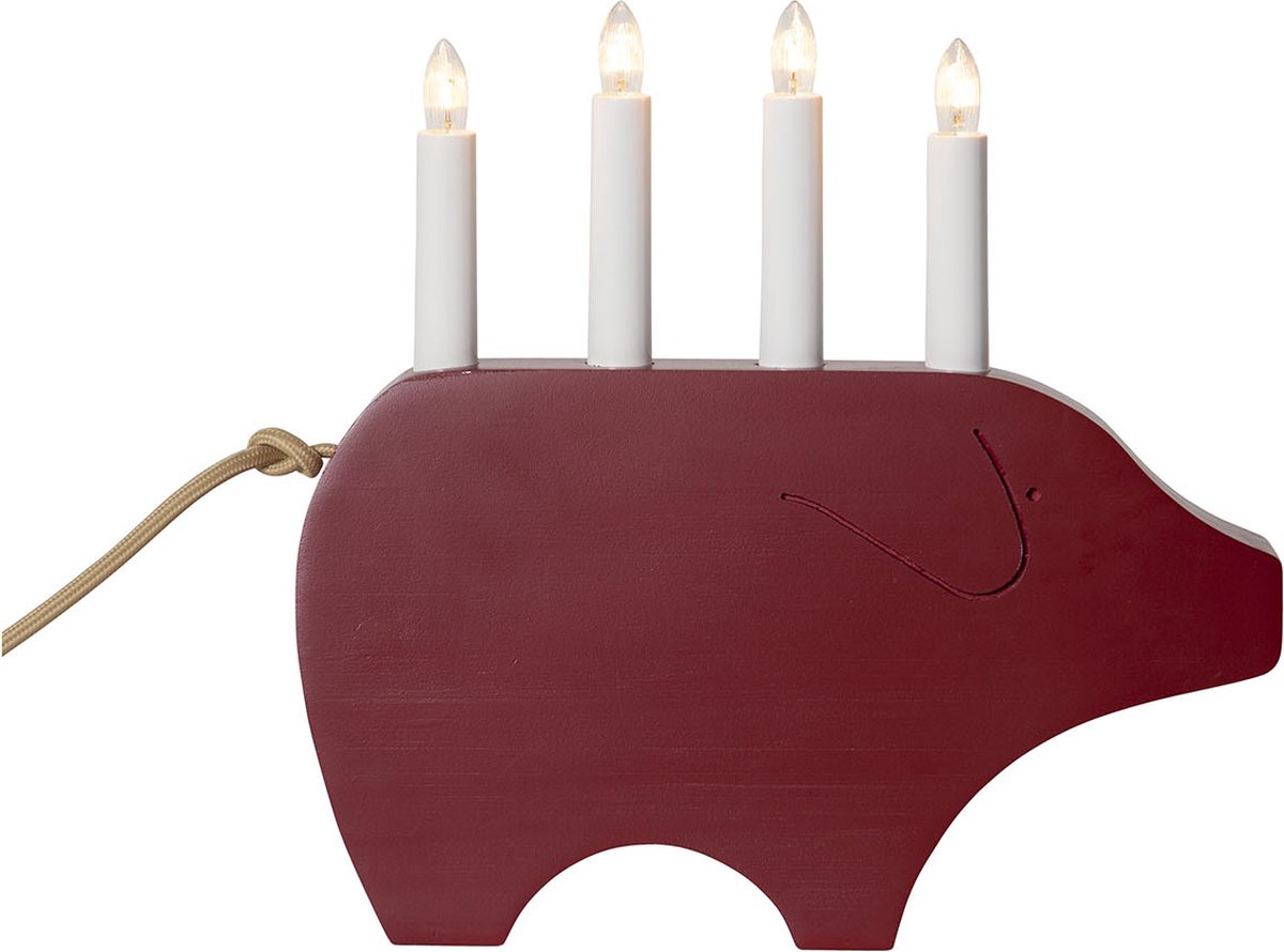 Kerzenhalter Gry aus Holz Rot