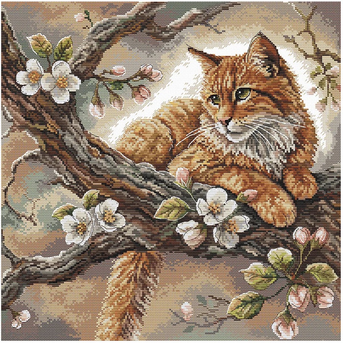 Stickpackung Bild Die Katze im Apfelbaum