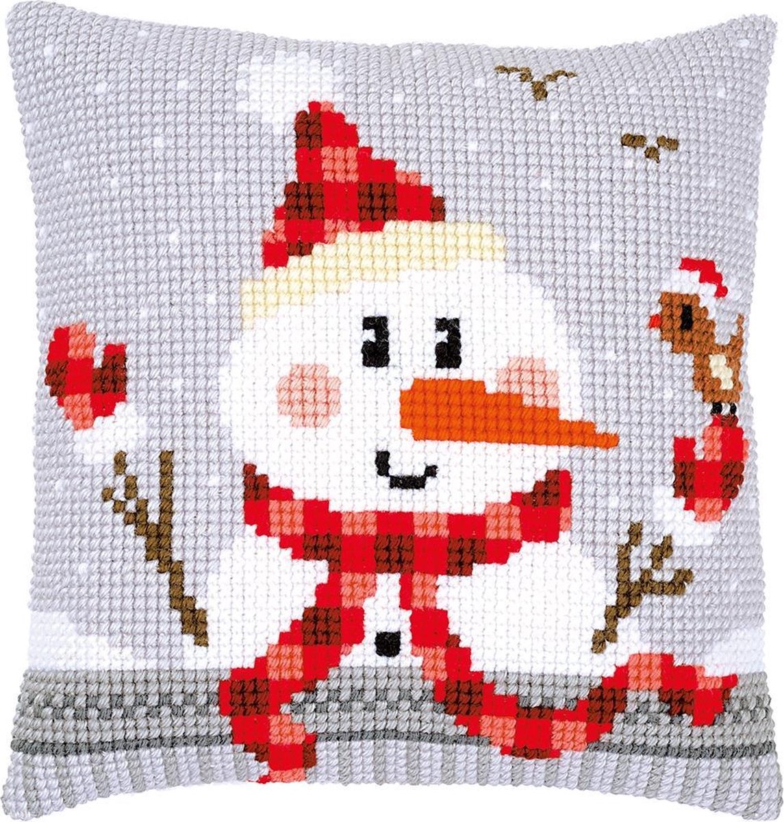 Stickpackung Kissen Schneemann