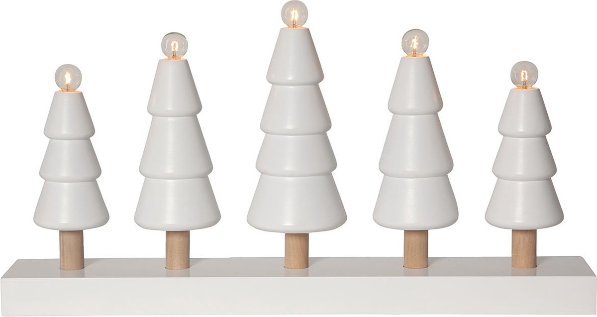 Kerzenhalter Skog aus Holz Weiß