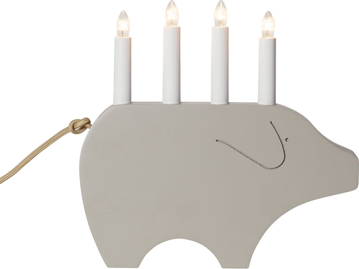 Kerzenhalter Gry aus Holz Beige