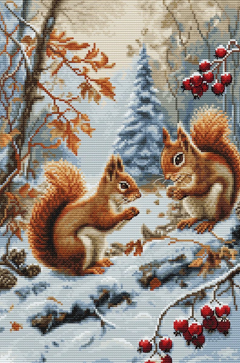 Stickpackung Bild Die Freude der Eichhörnchen