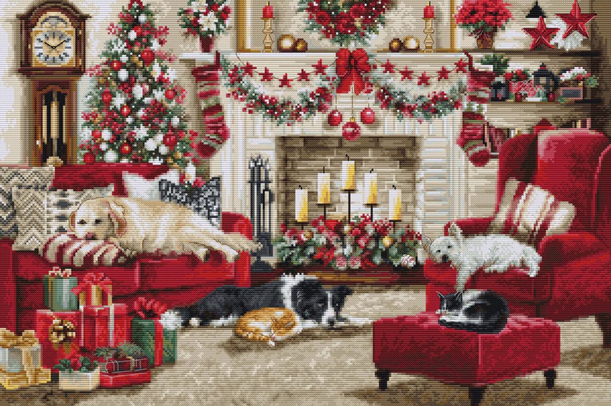 Stickpackung Bild Tierische Weihnachten