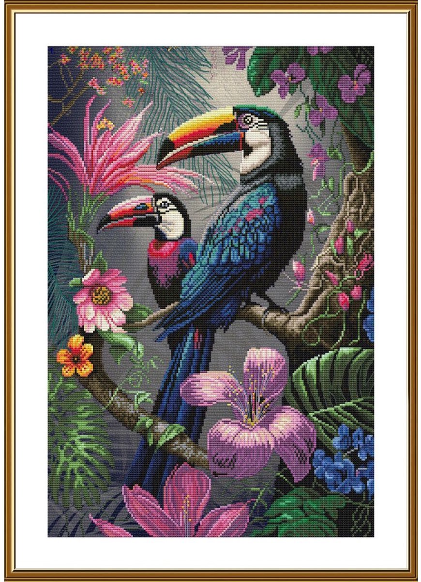 Stickpackung Bild Tropische Vögel