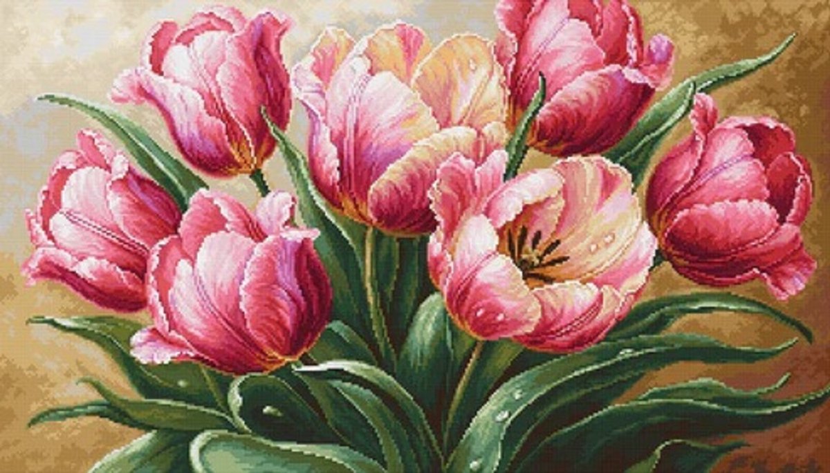Stickpackung Bild Anmutige Tulpen
