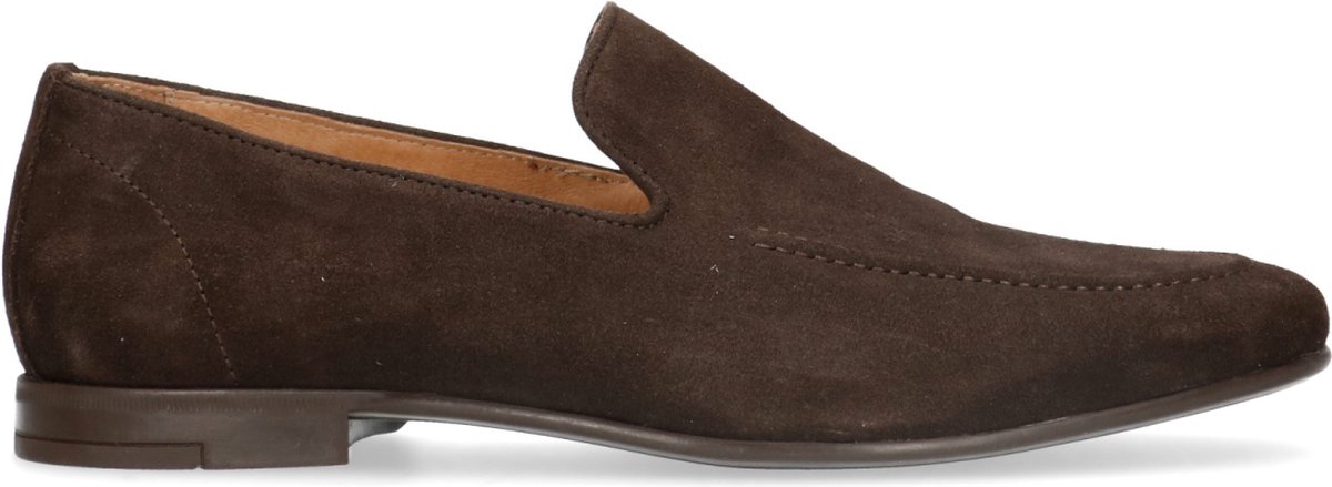 Dunkelbraune Veloursleder-Loafer