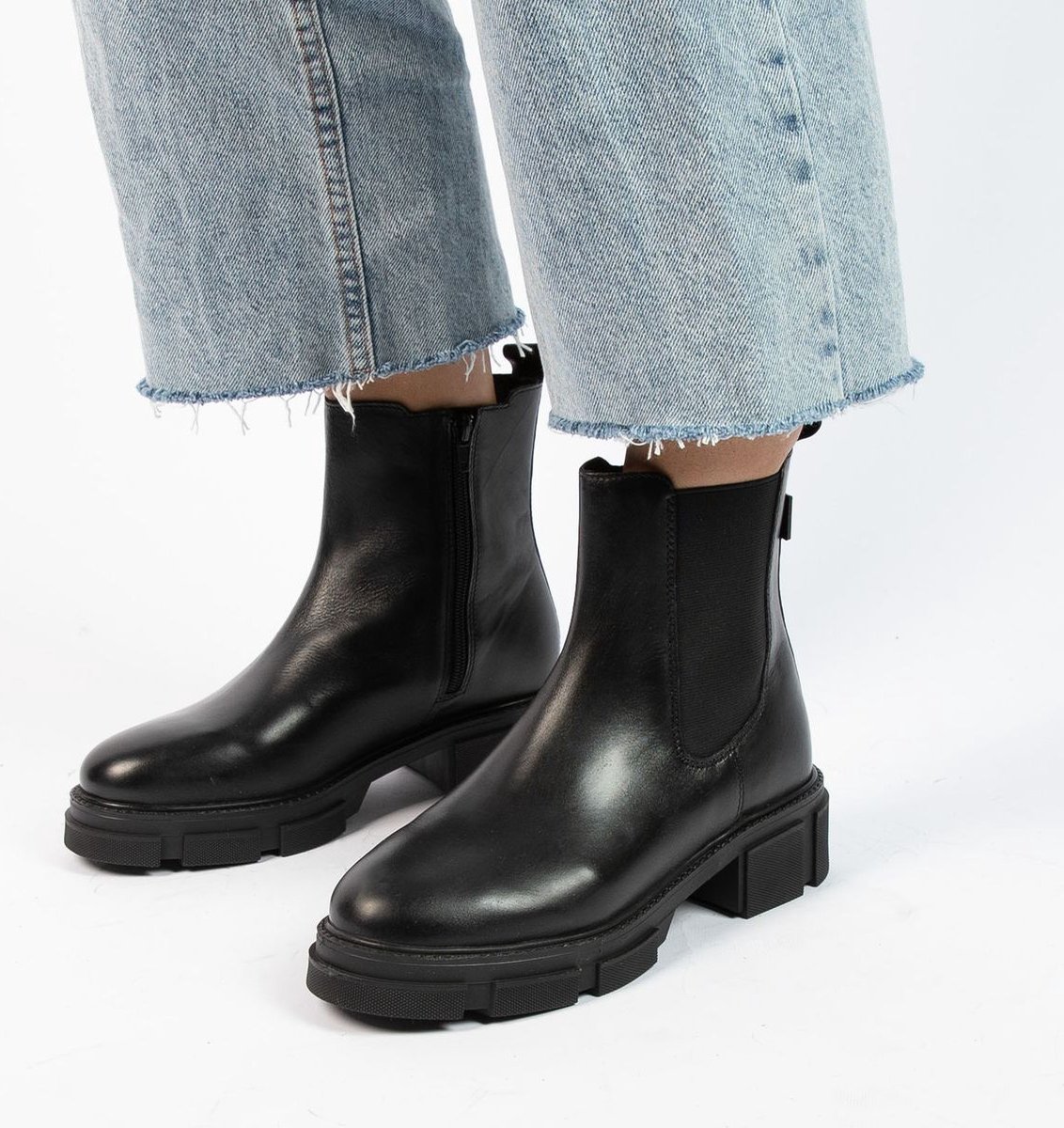 Schwarze Chelsea Boots aus Leder