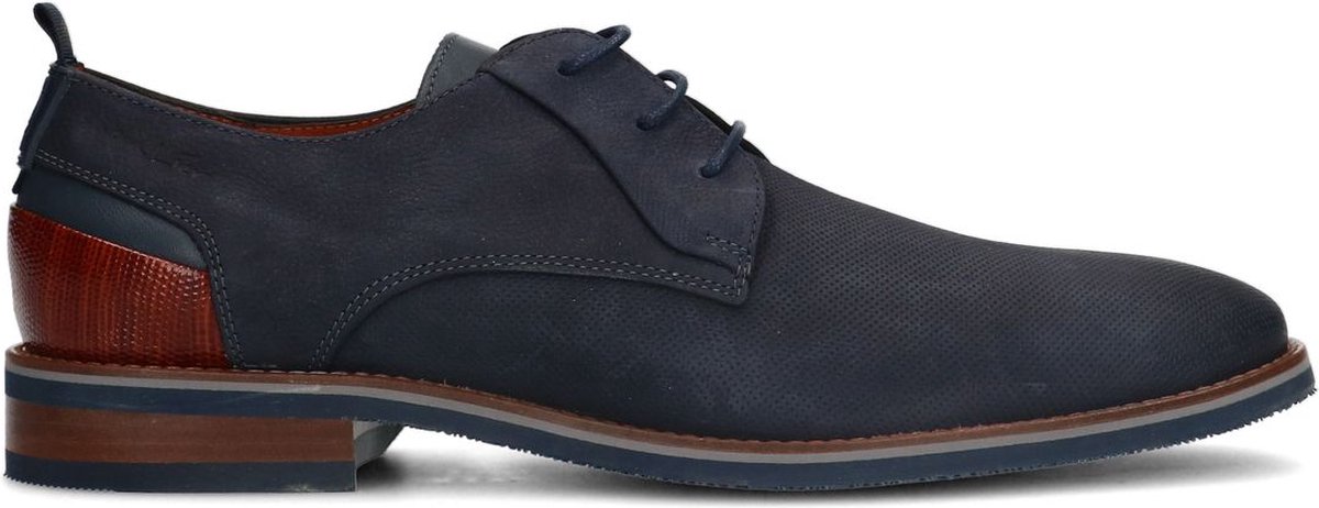 Blaue Lederschnürschuhe