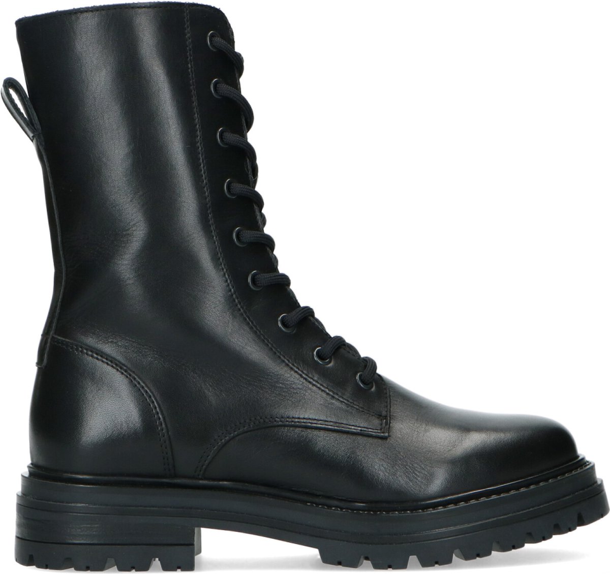 Schwarze Biker Boots mit Schnürung