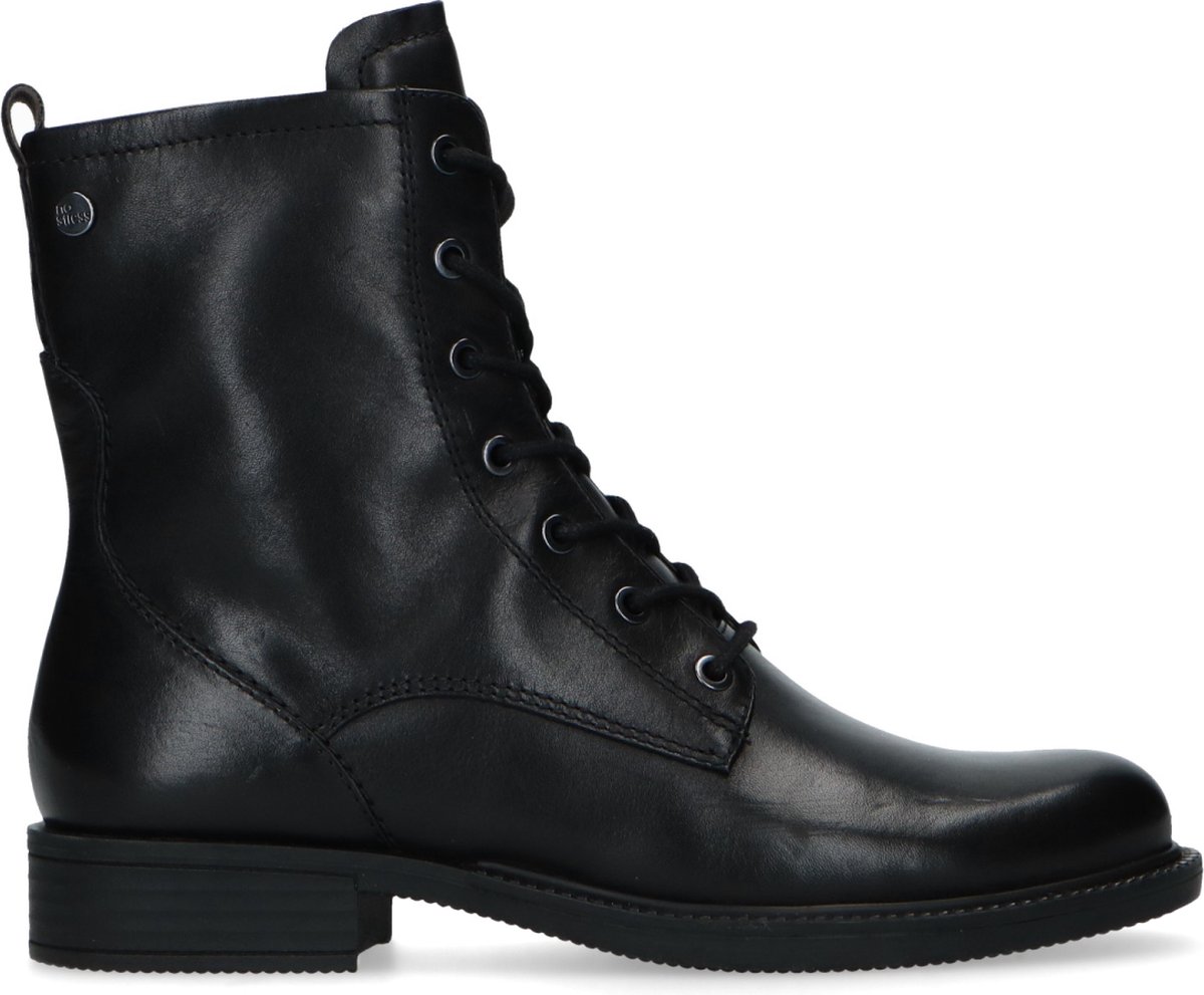 Schwarze Schnürstiefeletten mit Kunstfell