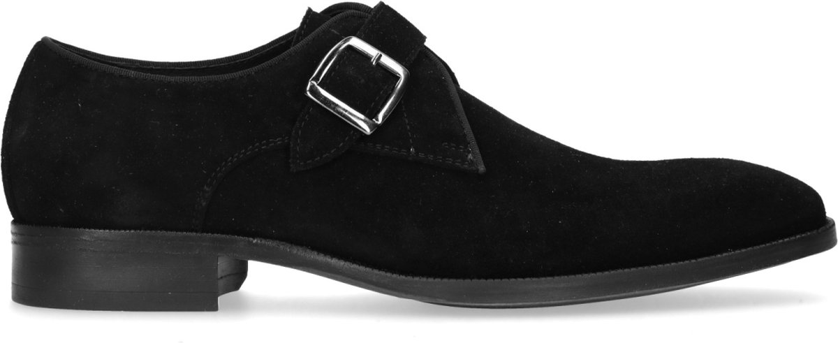 Schwarze Schnallenschuhe aus Veloursleder
