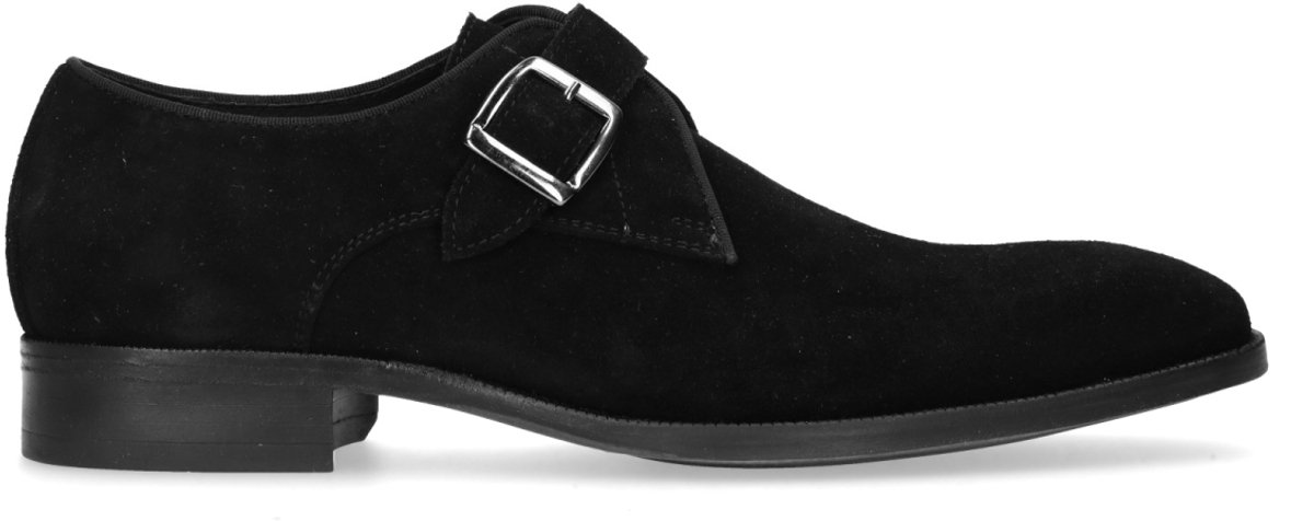 Schwarze Schnallenschuhe aus Veloursleder
