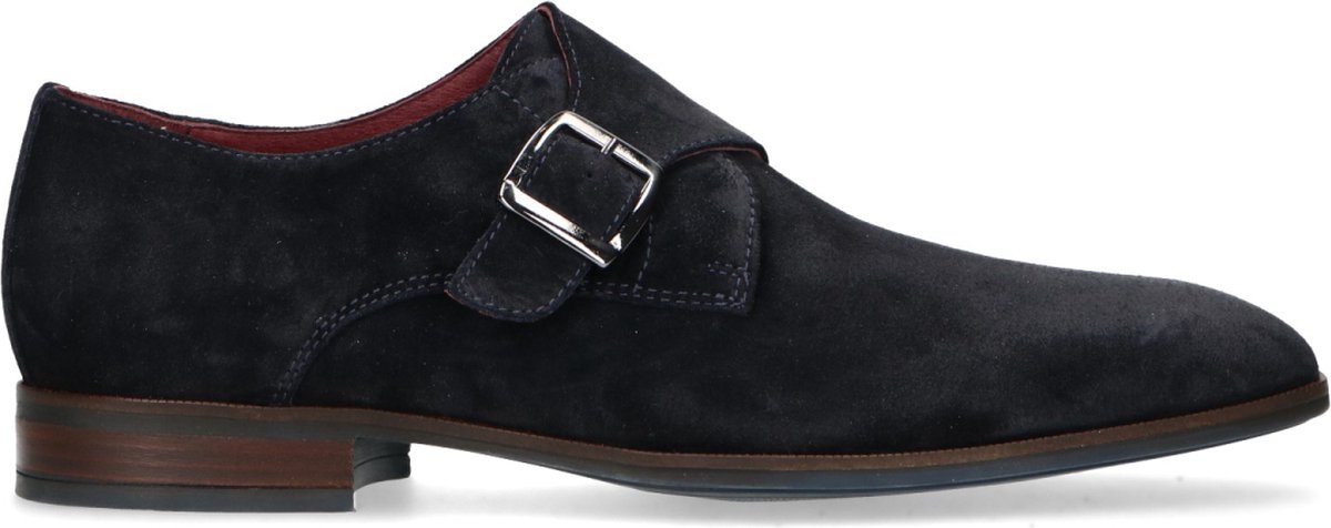 Dunkelblaue Schnallenschuhe aus Wildleder