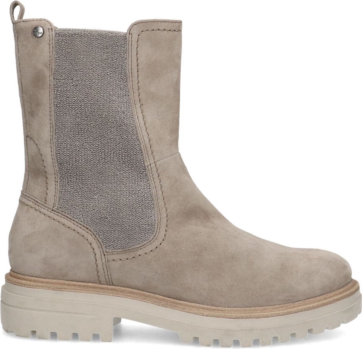 Graue Chelsea Boots aus Veloursleder mit Reißverschluss