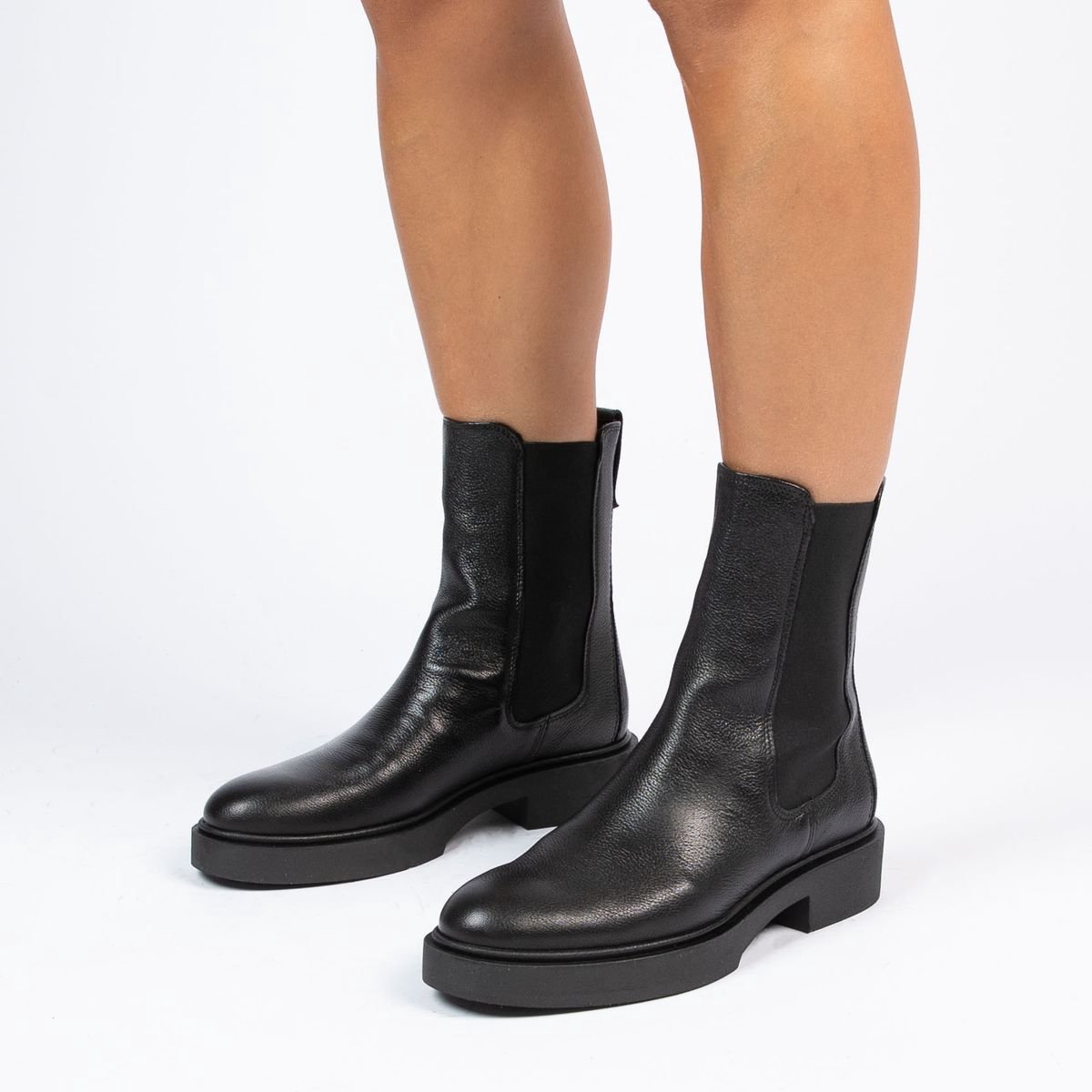 Schwarze Chelsea Boots aus Leder