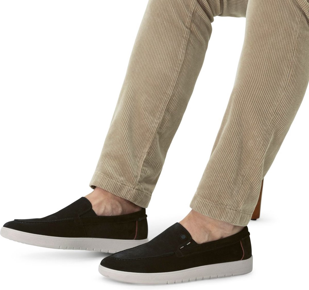 Blaue Veloursleder-Loafer