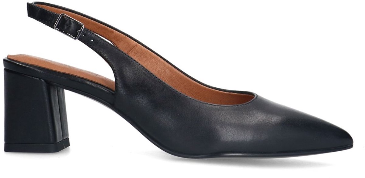 Schwarze Slingbackpumps aus Leder