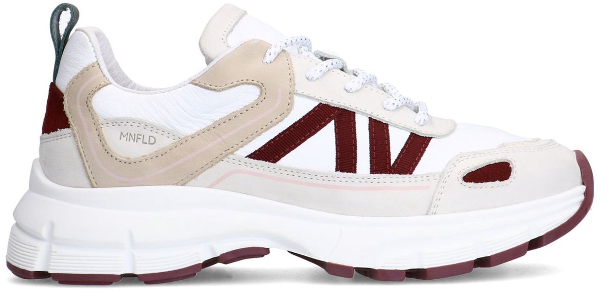 Weiße Ledersneaker mit beigefarbenen Details