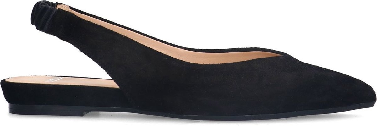 Schwarze Slingbacks aus Veloursleder