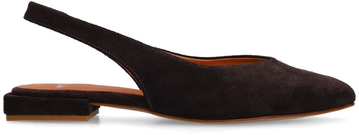 Braune Slingbacks aus Veloursleder