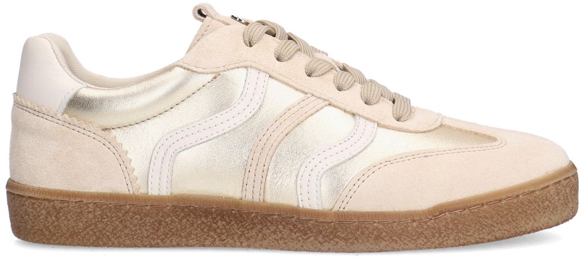 Goldfarbene Ledersneaker