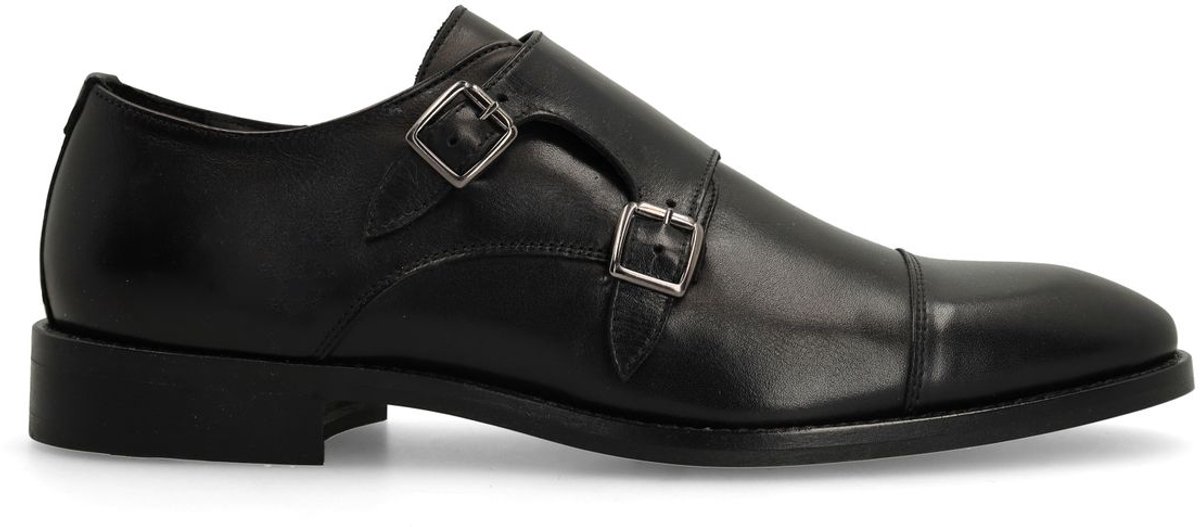 Schwarze Schnallenschuhe aus Leder