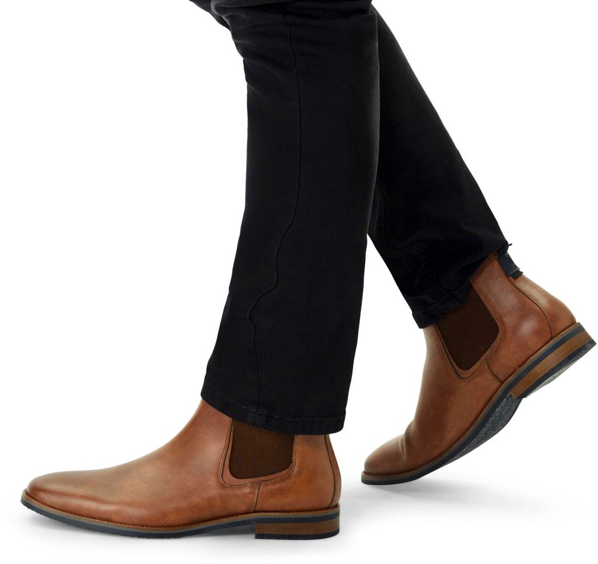 Cognacfarbene Chelsea Boots aus Leder
