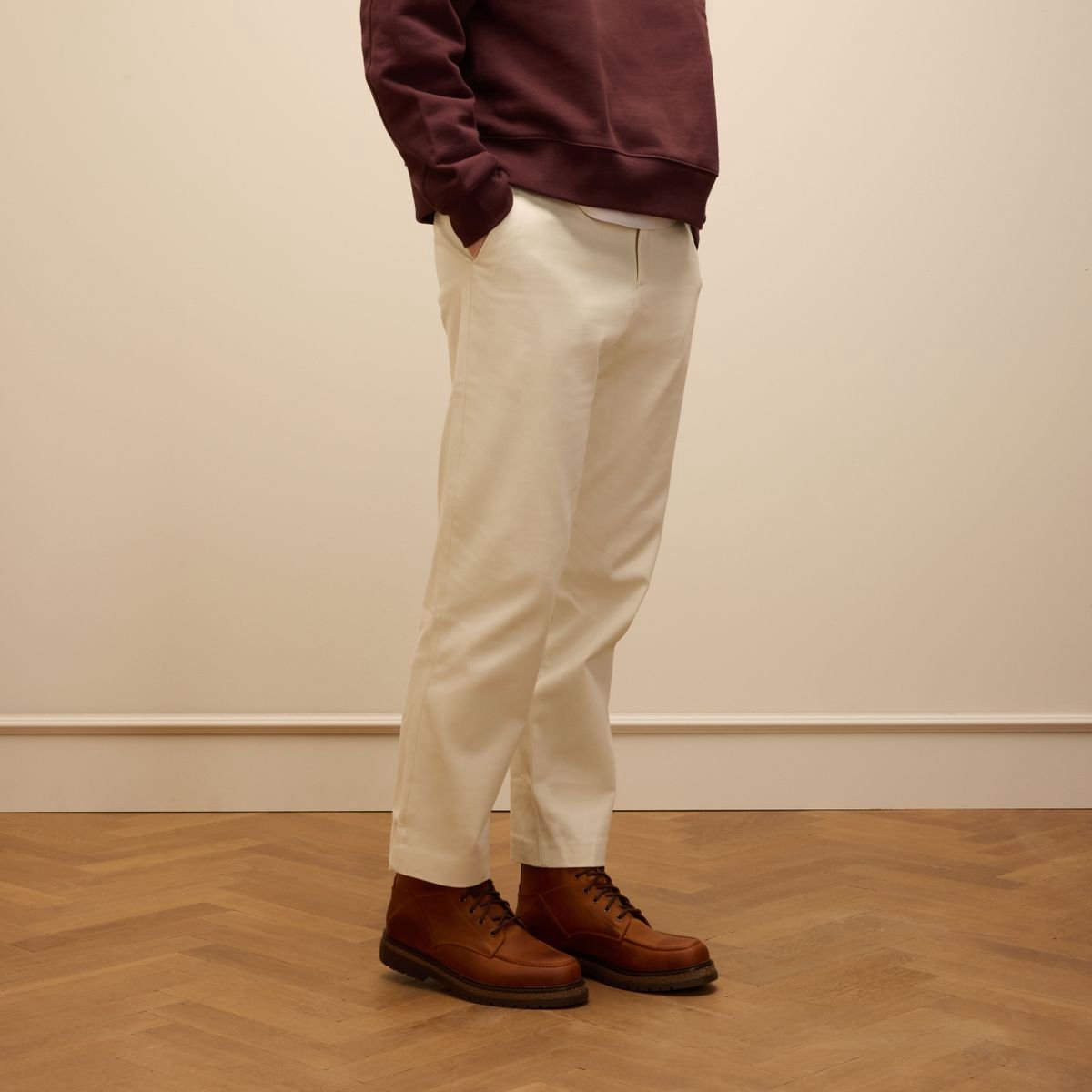 Cognacfarbene Lederschnürboots